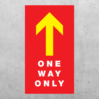 One Way Arrow Floor Decal - 10" x 24"